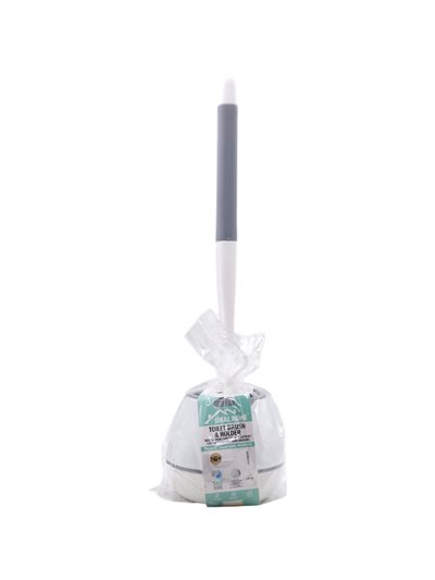 32281 - Ideal Home. Toilet Brush & Holder Set (White/Blue).70059 - Box:  - Loc: A2