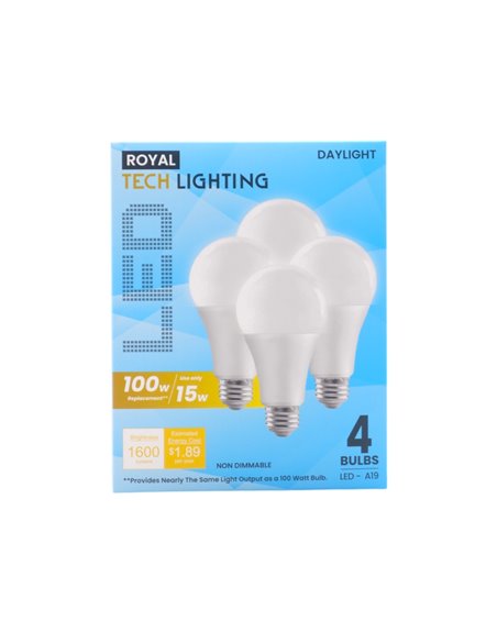 32409 - Royal. Light Bulbs, Soft White, 15 Watts - 12 Pack/4 Bulbs. (Case Of 48) - Box:  - Loc: I10