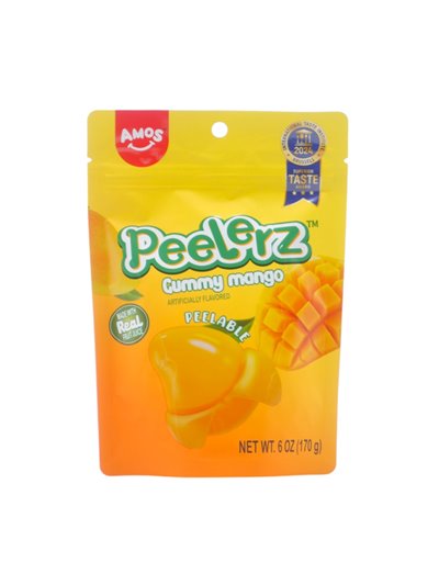32438 - Amos. Peelerz Gummies Mango. 6oz - 12ct. (Case Of 12) - Box:  - Loc: L11