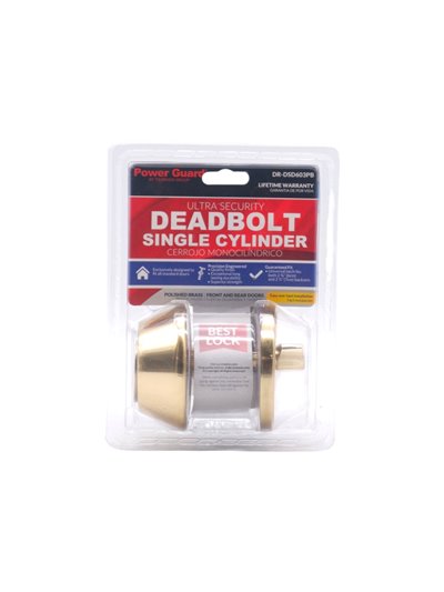 32486 - Trisonic. Brass Deadbolt ( DR-DSD603PB ) - Box:  - Loc: A1