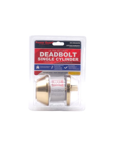 32486 - Trisonic. Brass Deadbolt ( DR-DSD603PB ) - Box:  - Loc: A1