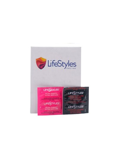 32641 - LifeStyle Singles Assorted Condoms - 50ct - Box:  - Loc: K10