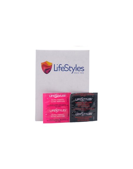 32641 - LifeStyle Singles Assorted Condoms - 50ct - Box:  - Loc: K10
