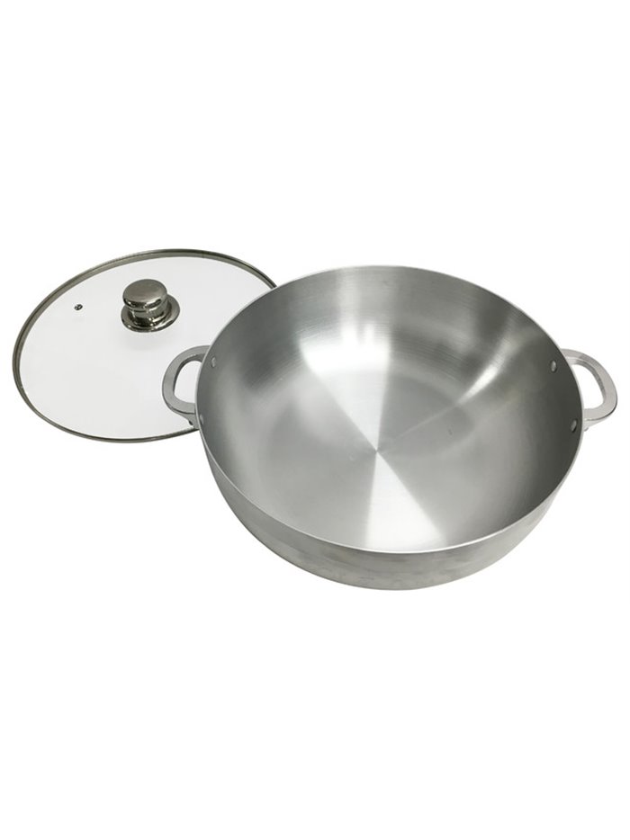10024 - Caldero Aluminum W/ Glass Lid - No. 3 - Box:  - Loc: J11
