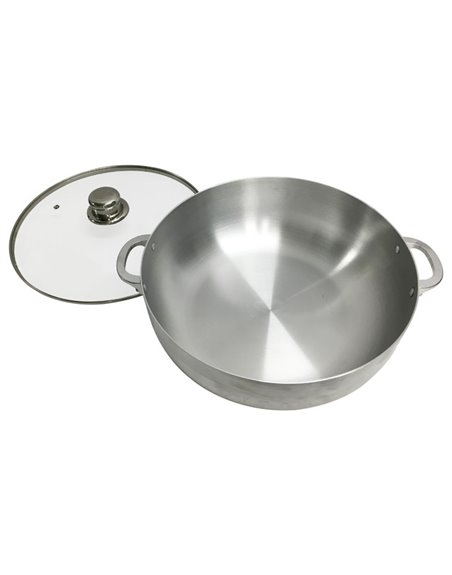 10024 - Caldero Aluminum W/ Glass Lid - No. 3 - Box:  - Loc: J11