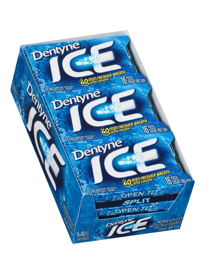 10040 - Dentyne Ice Peppermint - 9/16 Pcs - Box:  - Loc: N2
