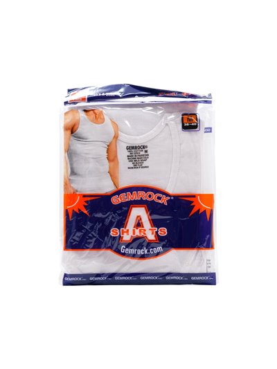 32919 - A-Shirt Gemrock White. (Medium) - 12ct. - Box:  - Loc: L0
