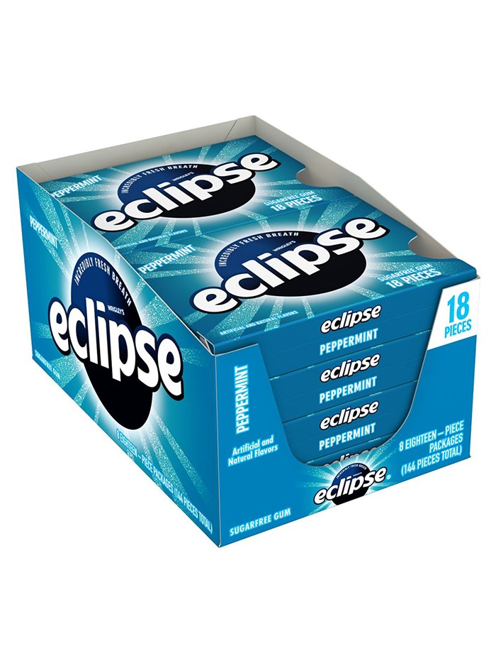 10130 - Eclipse Gum Peppermint - 8/18 Pcs - Box:  - Loc: N3