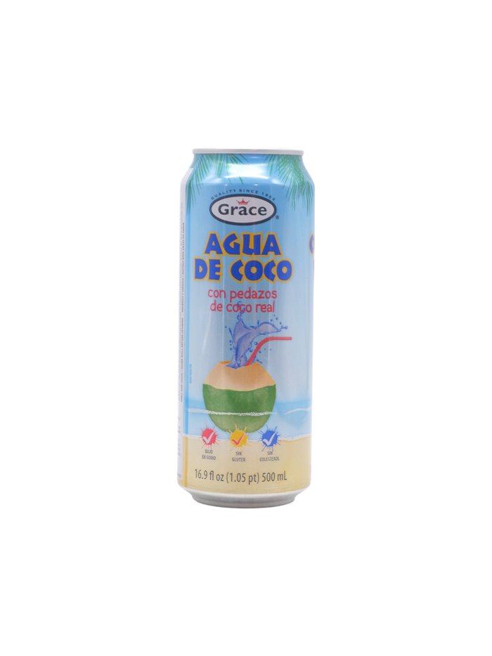 32961 - La Fe (Grace) Coconut Water Con Pedazos de Coco. 24/500ml - Box:  - Loc: 