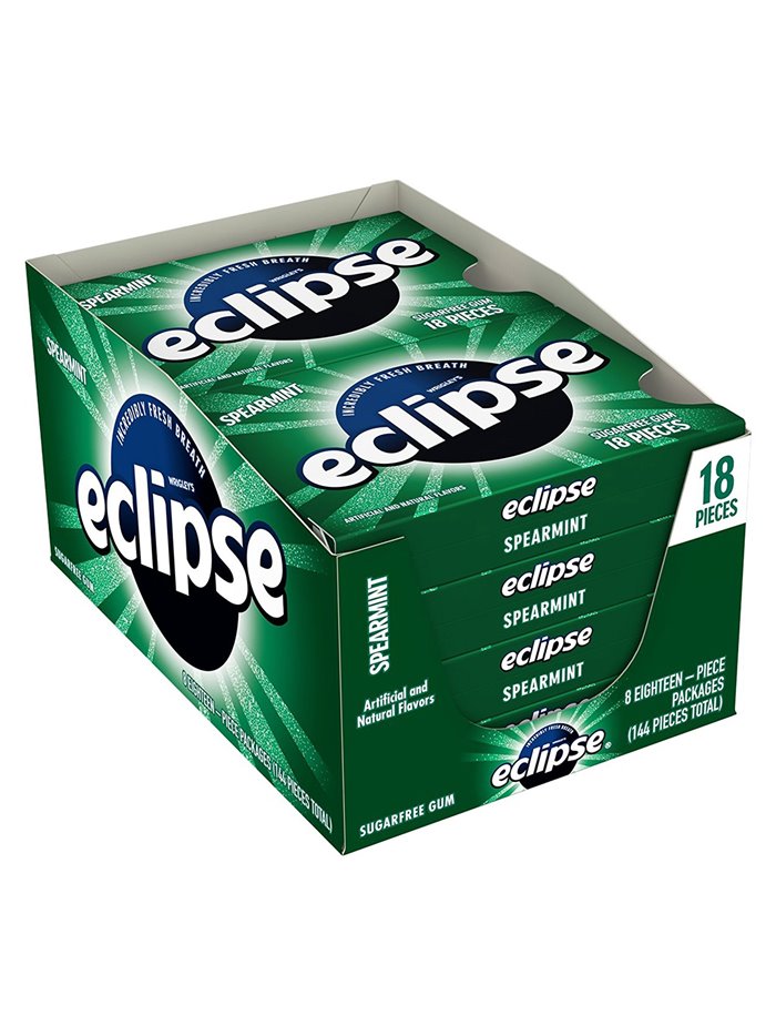 10166 - Eclipse Gum Spearmint - 8/18 Pcs - Box:  - Loc: N3