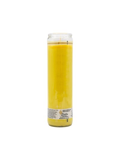 33244 - Brilux Glass Candle Yellow (Amarillo) - (Case of 12) - Box:  - Loc: A9