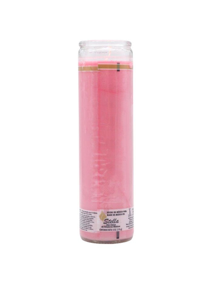 33247 - Brilux Glass Candle Pink (Rosado) - (Case of 12) - Box:  - Loc: A9