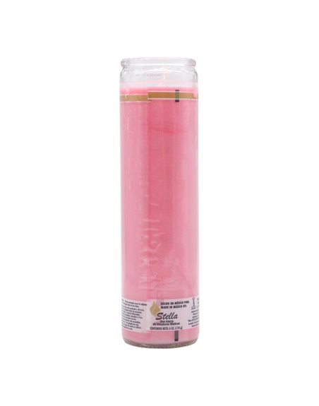 33247 - Brilux Glass Candle Pink (Rosado) - (Case of 12) - Box:  - Loc: A9
