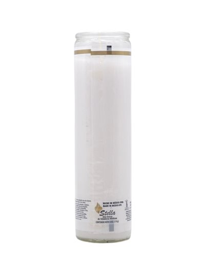 33248 - Brilux Glass Candle White (Blanco) - (Case of 12) - Box:  - Loc: A9