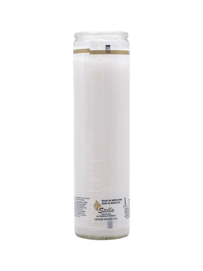 33248 - Brilux Glass Candle White (Blanco) - (Case of 12) - Box:  - Loc: A9