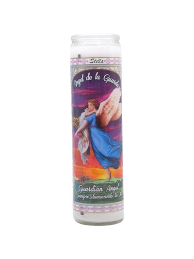 33249 - Brilux Glass Candle Angel Guardian (Blanco) - (Case of 12) - Box:  - Loc: A9