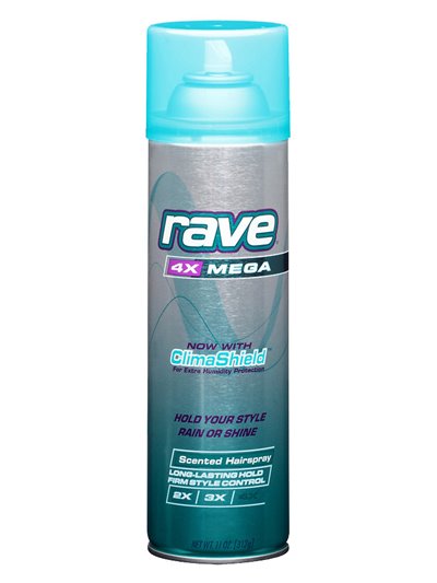 10404 - Rave Hair Spray 4X Mega, Scented - 11 oz. - Box:  - Loc: K9