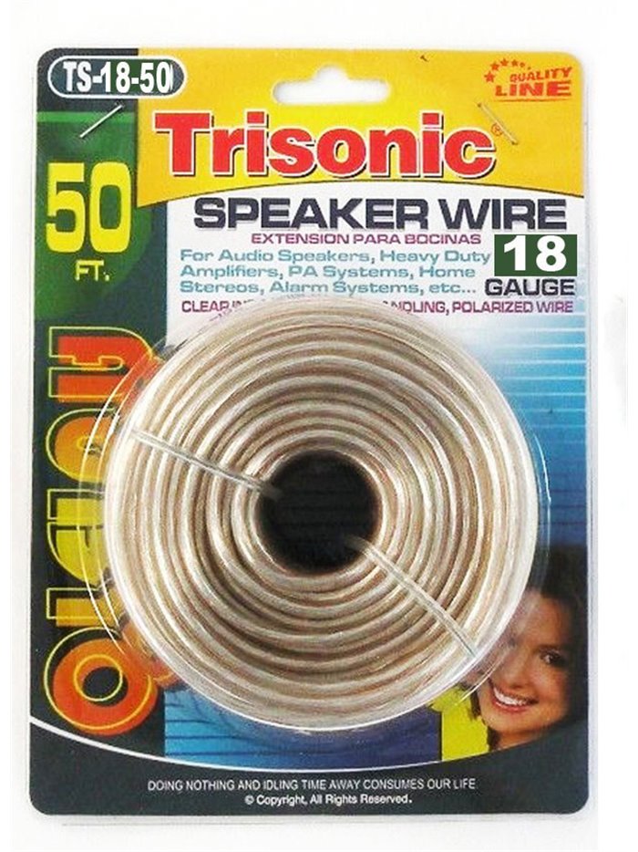 10437 - Trisonic Speaker Wire 18 Gauge, 50 ft (TS-18-50) - Box:  - Loc: A1