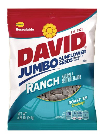 10604 - David Sunflower Seeds, Ranch - 5.25 oz. ( 12 Packs ) - Box:  - Loc: M11