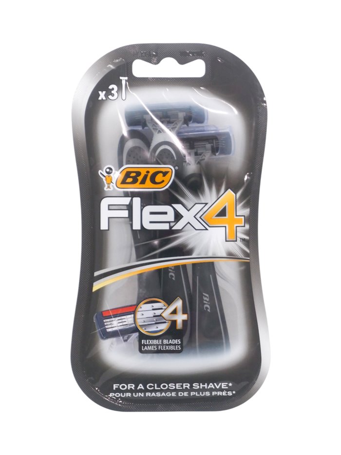 33548 - Bic Flex4 Razor. 3ct - Box:  - Loc: L0