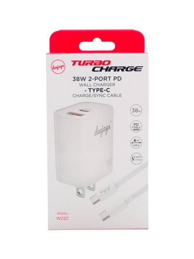 33565 - Turbo Charge 38w 2 port Type C - Box:  - Loc: 