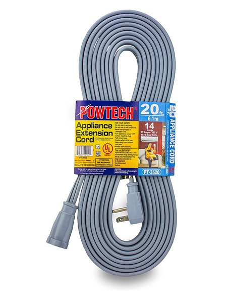 10709 - Extension A/C Cord, Gray - 20 ft. - Box:  - Loc: I10