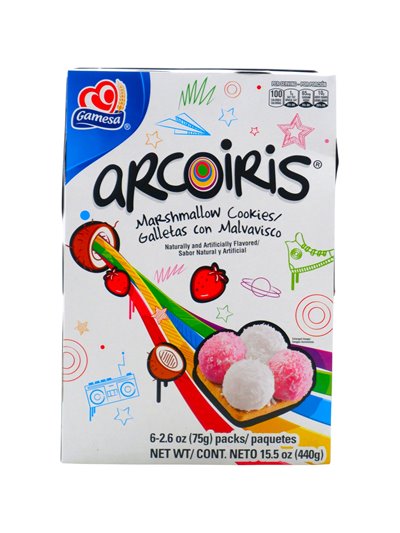 33706 - Gamesa Arcoiris. Marshmallow Cookies - 12/2.6 oz. (Case Of 12) - Box:  - Loc: N7
