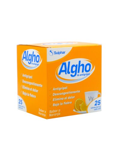 33807 - Algho Te Antigripal (Yellow). Naranja. - 25ct - Box:  - Loc: K3