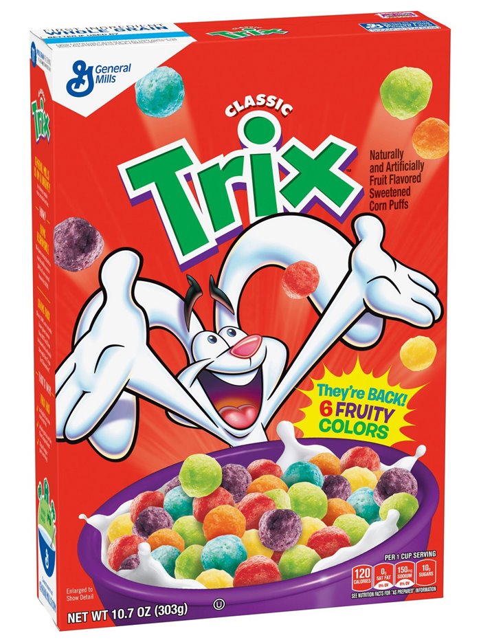 11157 - General Mills Trix Cereal - 10.7 oz. (Case of 12) - Box:  - Loc: E2