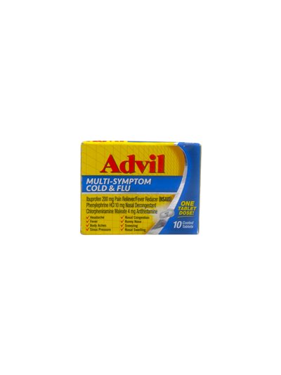 33853 - Advil Multi-Symptom Cold & Flu -10 ct - Box:  - Loc: K2