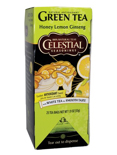 11436 - Celestial Seasoning Green Tea Honey Lemon Ginseng - 25 Bags - Box:  - Loc: R6