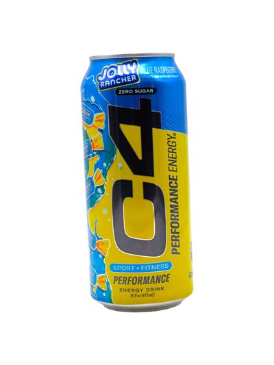 34074 - C4 Blue Raspberry (Jolly Rancher). Zero Sugar Energy Drink - 16 fl. oz. (12 Pack) - Box:  - Loc: E3