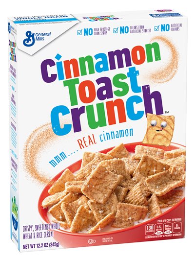 11639 - General Mills Cinnamon Toast Crunch - 12 oz. (Case of 12) - Box:  - Loc: E1