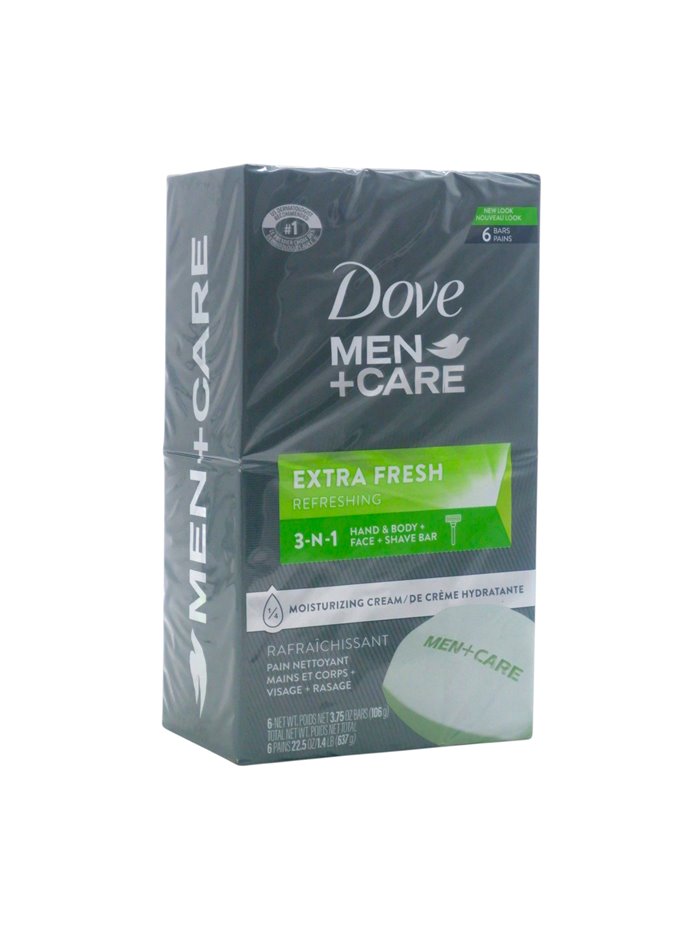 34148 - Dove Men + Care Soap Bar, Extra Fresh - 3.75 oz. (Pack of 6)/ (Case of 12) - Box:  - Loc: K7