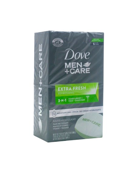 34148 - Dove Men + Care Soap Bar, Extra Fresh - 3.75 oz. (Pack of 6)/ (Case of 12) - Box:  - Loc: K7