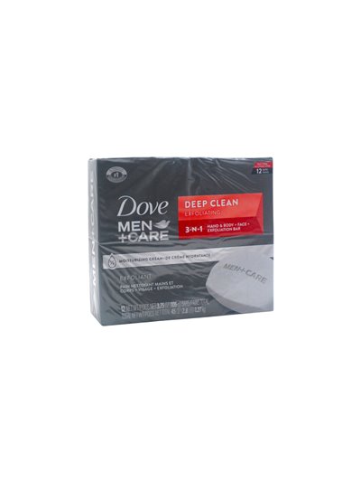 34152 - Dove Soap Bar, Deep Clean Pkg Of 12 - 3.75oz (Case Of 6) - Box:  - Loc: K6