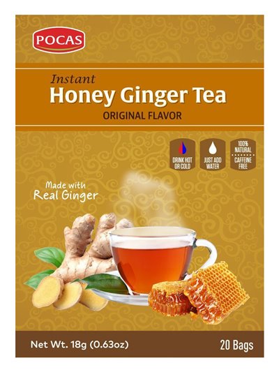 11996 - Pocas Honey Ginger Tea, Original Flavor - 18gr/20 Bags. (Case Of 24) - Box:  - Loc: R3
