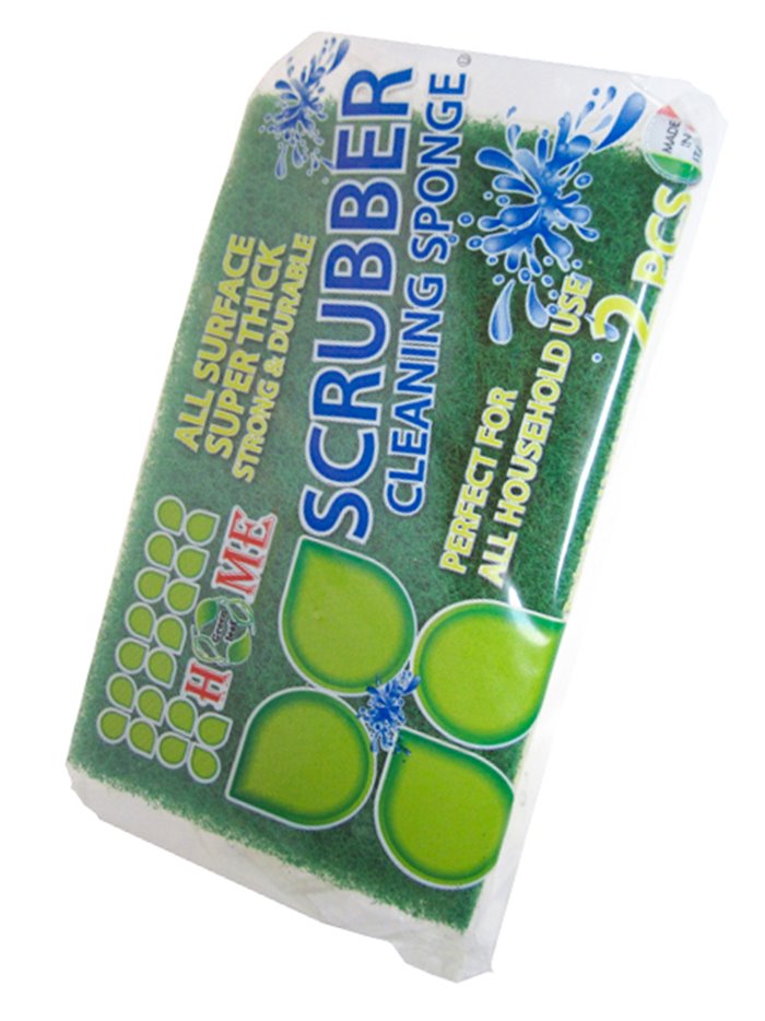 12324 - Home Scrubber Cleaning Sponge - 2 Pcs. (Case of 72) - Box:  - Loc: J7