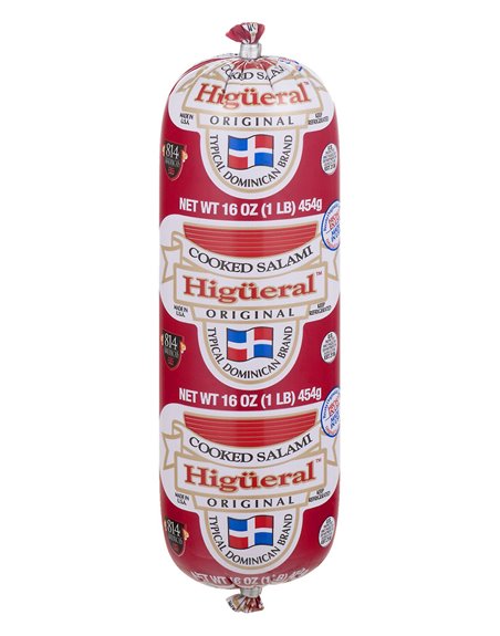 14350 - Higueral Cooked Salami (Red) - 1 lb. - Box:  - Loc: NV-15