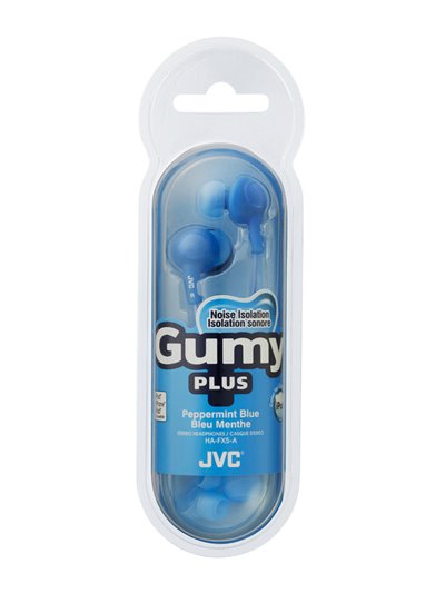 14853 - JVC Gumy Plus Headphones, Blue - Box:  - Loc: L0