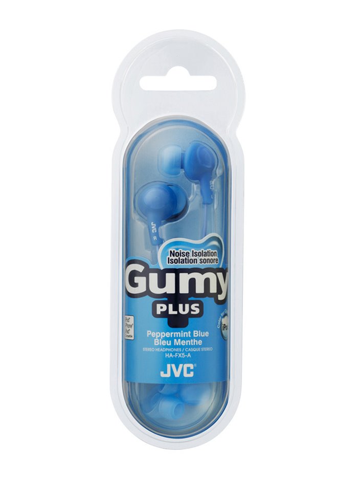 14853 - JVC Gumy Plus Headphones, Blue - Box:  - Loc: L0
