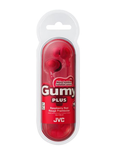 14857 - JVC Gumy Plus Headphones, Red - Box:  - Loc: L0