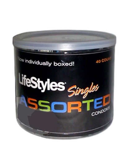15140 - LifeStyle Singles Assorted Condoms - 40ct - Box:  - Loc: K10