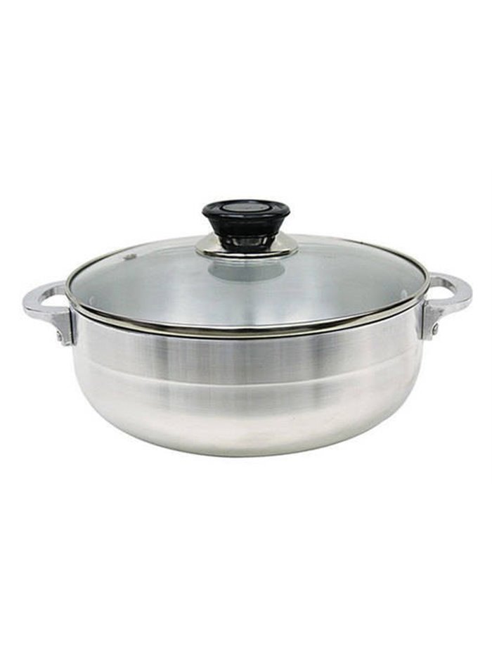 15272 - Caldero Aluminum W/ Glass Lid - No. 9 - Box:  - Loc: J11