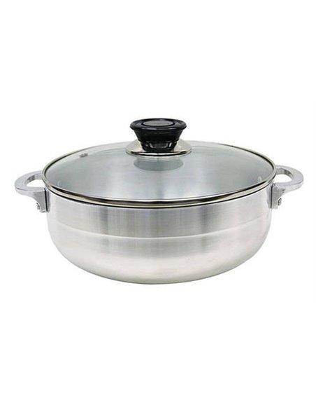 15272 - Caldero Aluminum W/ Glass Lid - No. 9 - Box:  - Loc: J11