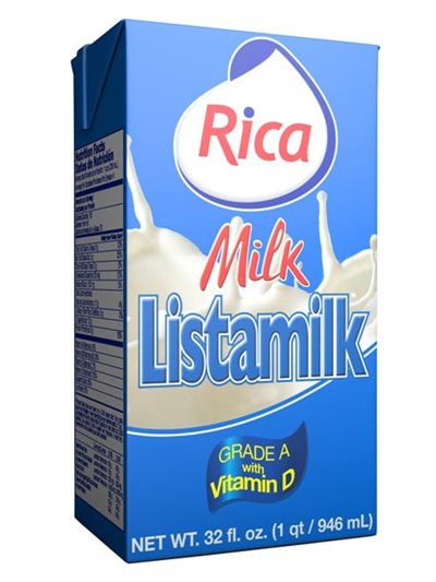 11206 - Rica Milk Listamilk - 32 fl. oz. (Case of 12) - Box:  - Loc: F5