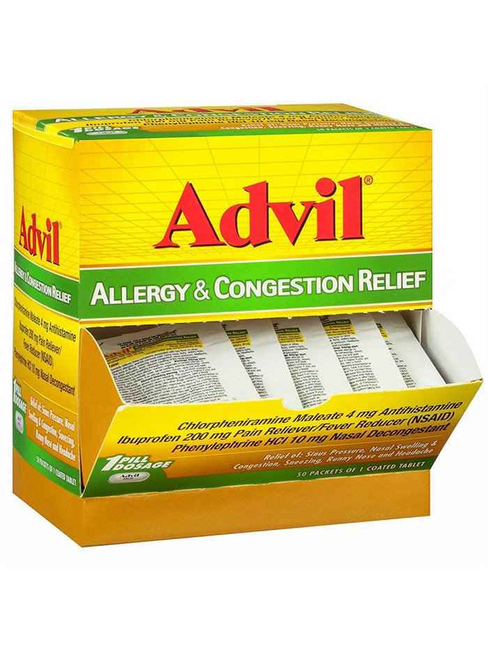 3173 - Advil Allergy & Congestion Relief - 50ct - Box:  - Loc: K2