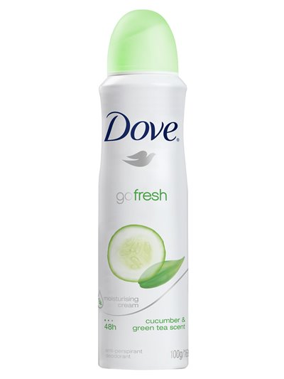 15868 - Dove Deodorant Spray, Go Fresh Cucumber & Green Tea - 150ml - Box:  - Loc: I7