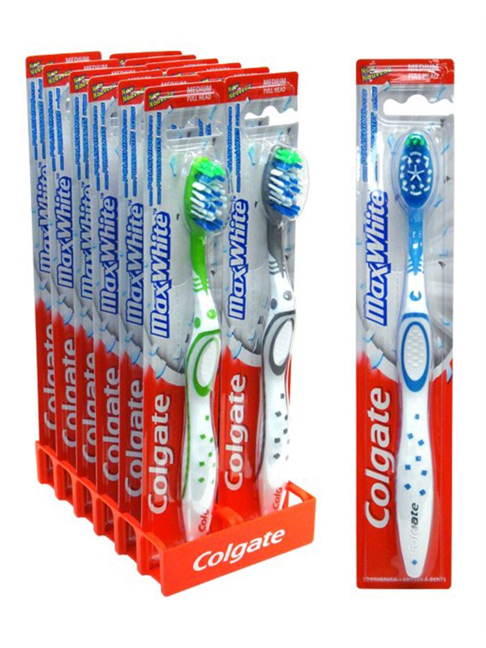 16633 - Colgate Toothbrush, MaxWhite Medium - (Pack of 12) - Box:  - Loc: K8
