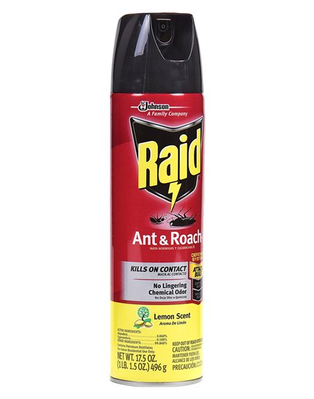 16820 - Raid Ant & Roach, Lemon Scent (16479) - 17.5 oz. (Case of 12) - Box:  - Loc: I12